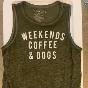 Weekends coffee and dogs tank size L